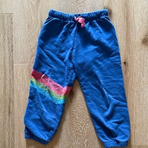 Hatley Blue Joggers with Rainbow Stripes
